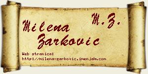 Milena Žarković vizit kartica
